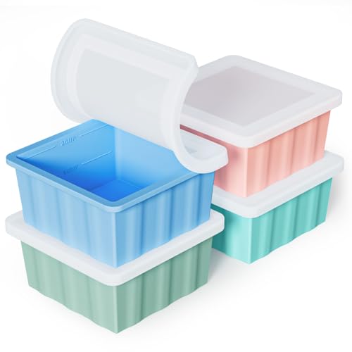 Smart Home Silicone Freezer Tray for Soup Ice Cubes: 2-Cup Set
