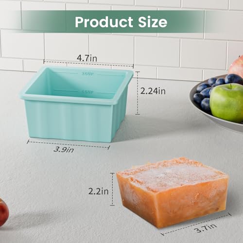 Smart Home Silicone Freezer Tray for Soup Ice Cubes: 2-Cup Set