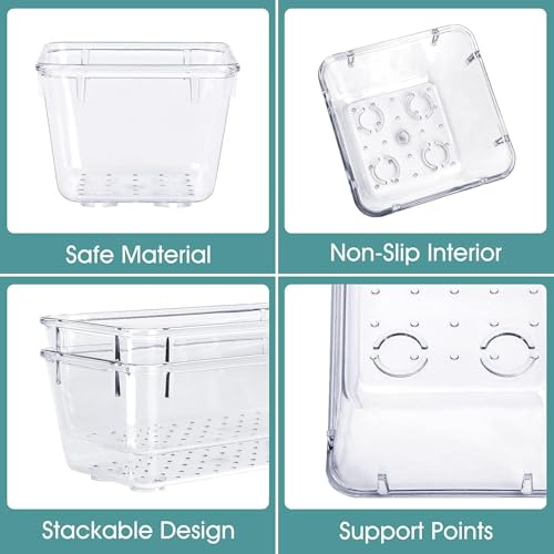 Classic WOWBOX 25 PCS Clear Plastic Drawer Organizer Set, 4 Sizes Set