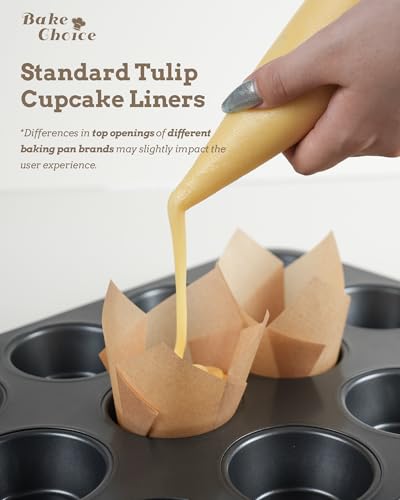 Eco-Friendly Bake Choice 200pcs Natural Tulip Cupcake Liners Kit
