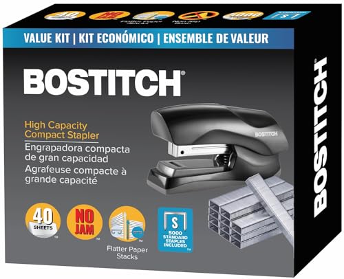 Bostitch Office Heavy Duty 40 Sheet Stapler with 5,000 Staples, Essentials