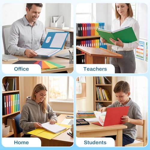 Smart Home SUNEE Folders with Pockets(25 Pack, Assorted Colors), 2 Pocket Folders Essentials
