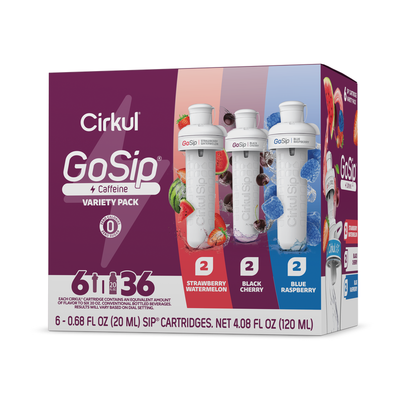 Natural Fruit Flavored GoSip 6-Pack Variety Pack CB6Q - Zero-Calorie Multi-Flavor Sip Pods for Water Bottle - Default Title