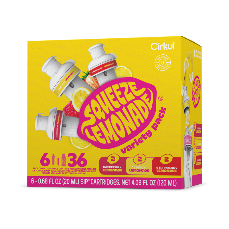 Natural Fruit Flavored Squeeze Lemonade 6-Pack Variety Pack 3TLS - Zero-Calorie Multi-Flavor Sip Pods for Water Bottle - Default Title