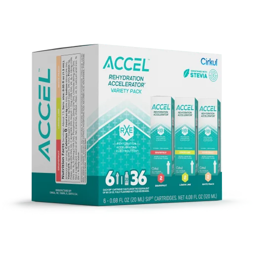Natural Fruit Flavored Accel 6-Pack Variety Pack IZ9I - Electrolyte Hydration Enhanced Taste Cartridges Detail