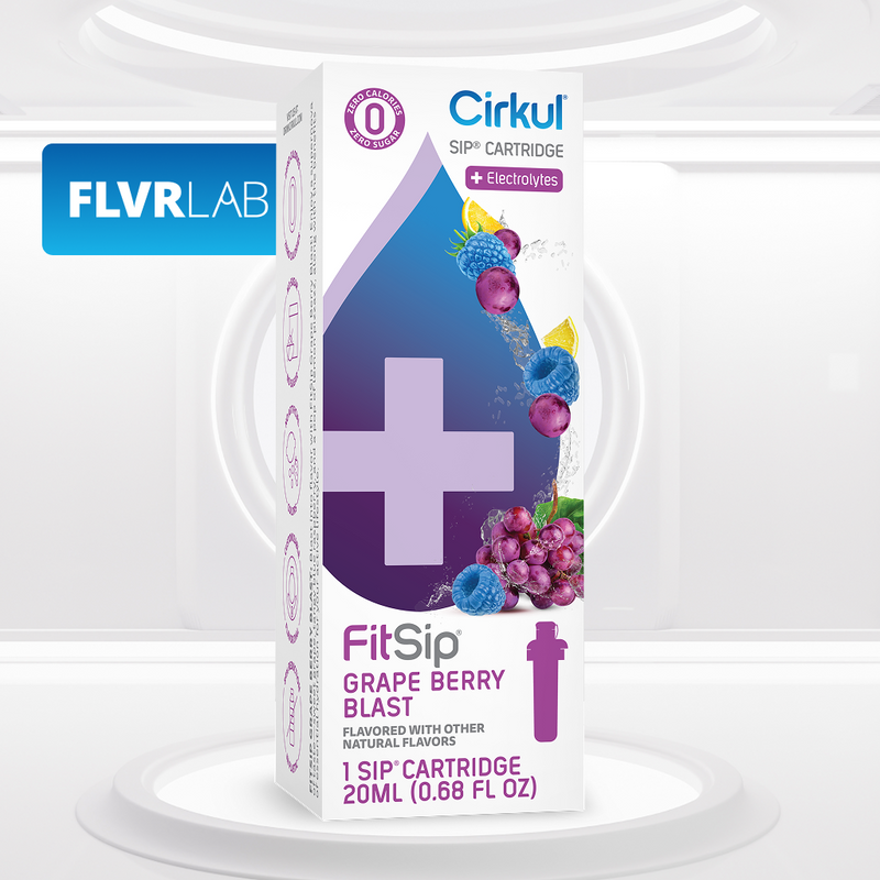 Refreshing Electrolyte FitSip Grape Berry Blast DPFR - Sugar-Free Fruit Flavor Cartridge Refill Detail