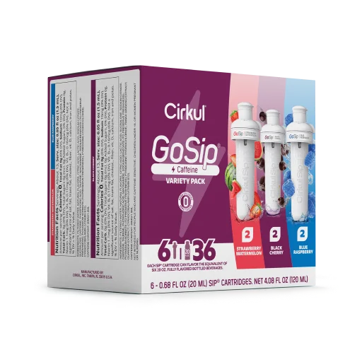 Natural Fruit Flavored GoSip 6-Pack Variety Pack CB6Q - Zero-Calorie Multi-Flavor Sip Pods for Water Bottle Detail