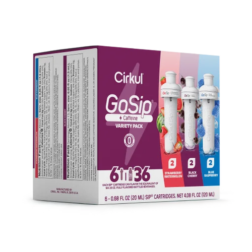 Natural Fruit Flavored GoSip 6-Pack Variety Pack CB6Q - Zero-Calorie Multi-Flavor Sip Pods for Water Bottle Detail