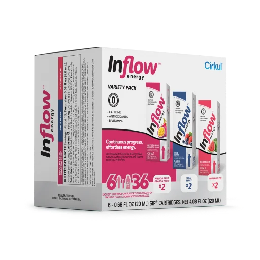 Zero-Calorie Inflow Energy 6-Pack Variety Pack VCUW - Vitamin-Infused Natural Refreshing Flavor Core Detail