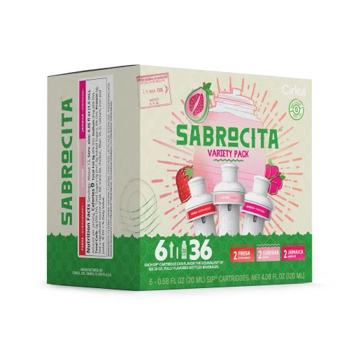 Natural Fruit Flavored Sabrocita 6-Pack Variety Pack E8JI - Vitamin-Infused Natural Refreshing Flavor Core Detail