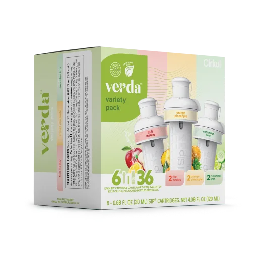 Zero-Calorie Verda 6-Pack Variety Pack CT2I - Vitamin-Infused Natural Refreshing Flavor Core Detail